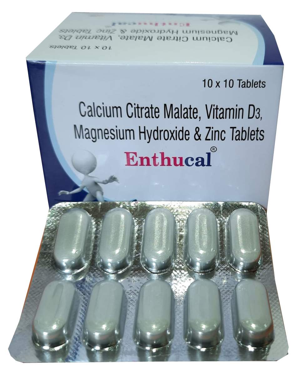 CALCIUM CITRATE MALATE +ZINC SULPHATE + MAGNESIUM + VITAMIN D3 ,1200mg+5mg+25mg+1000 IU,in the treatment of Calcium deficiency and Vitamin D deficiency